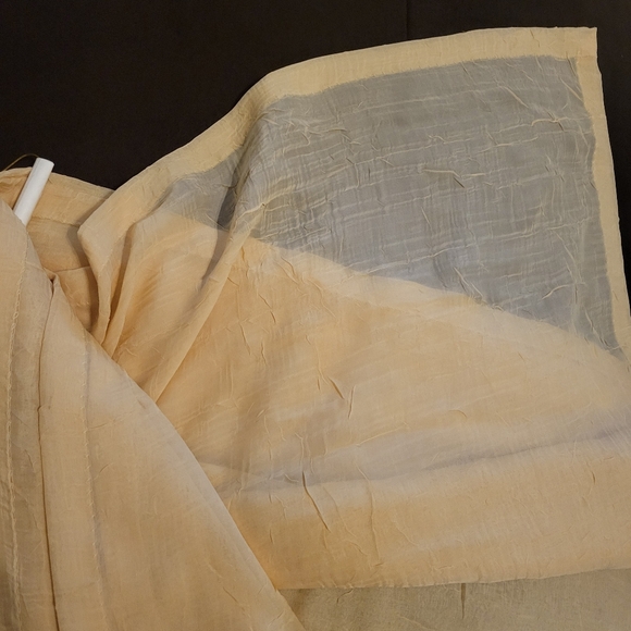 JC Penney Gold Sheer fully hemmed scarf valence swag topper (2 panels) - Picture 2 of 9